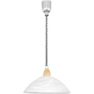 Afbeelding van EGLO Lord 2 Hanglamp 1 Lichts Ø360mm. Zilver, Nikkel Mat, Beuk Wit