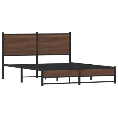 Afbeelding van vidaXL Bedframe zonder matras metaal bruin eikenkleurig 150x200 cm