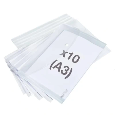 Afbeelding van Rapesco 1817 Eco drukknoppen, A3, transparant, 10 stuks