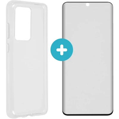 Afbeelding van iMoshion Hoesje met Screenprotector Geschikt voor Samsung Galaxy S20 Ultra Siliconen Softcase Backcover + Premium Transparant