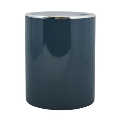 Image de MSV Bad Serie ASPEN Poubelle de salle bain, à pédale, avec couvercle basculant, 6 l, diamètre x hauteur : env. 18,5 26 cm, bleu pétrole pastel