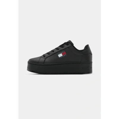 Afbeelding van Tommy Jeans Flatform Sneakers laag, Dames, Maat: 36, Black Leer en textiel