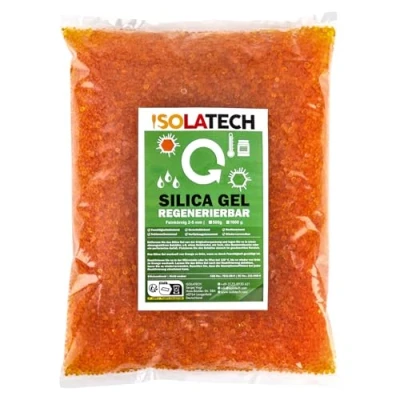 Afbeelding van ISOLATECH Regenereerbare silicagel, droogmiddel, oranje, 1,8 kg zak, silicagel ballen, luchtontvochtiger