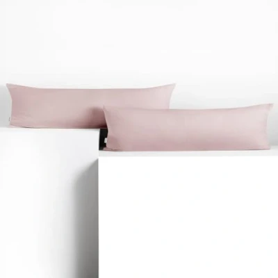 Image de DecoKing 2 taies d&#039;oreiller 20 x 145 cm en jersey 100% coton peigné avec fermeture éclair violet ambre