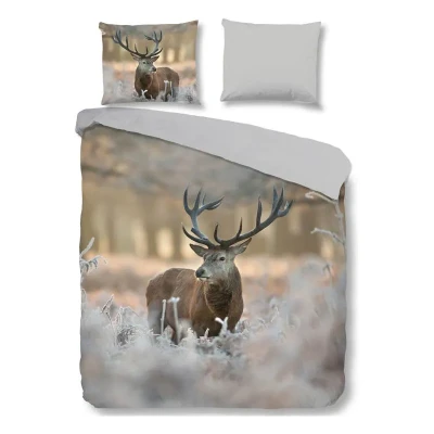 Afbeelding van Good Morning Dekbedovertrek &quot;hert&quot; Multi (140x200/220 cm) Katoen Flanel