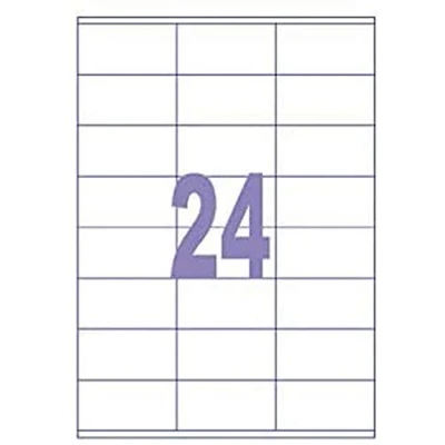 Afbeelding van Kangaro etiket inkjet/laser/print 70x36mm 100 vel 24 stickers per K 7036