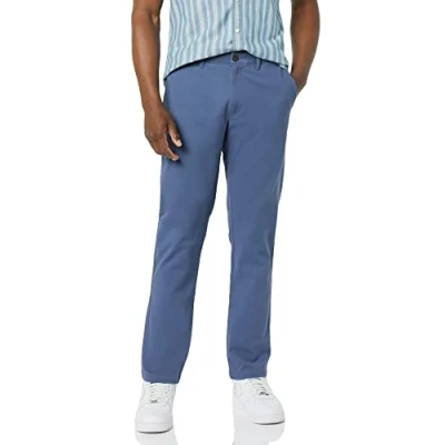 Image de Amazon Essentials Pantalon chino stretch décontracté, coupe athlétique (grandes tailles disponibles) Men&#039;s, Bleu Métallisé, 31W / 34L