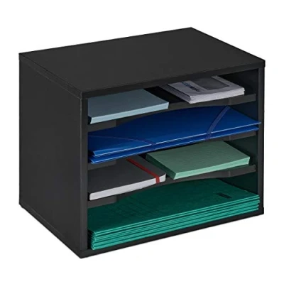 Afbeelding van Relaxdays brievenbak 4 vakken brievenbakjes postbakje sorteerrek bureau organizer