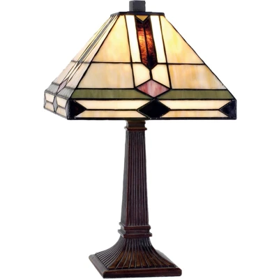 Afbeelding van Clayre &amp; Eef Tiffany Tafellamp 30x30x37 cm Bruin Groen Glas