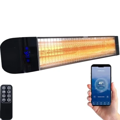 Afbeelding van Silvergear Terrasverwarmer Elektrisch Heater Infrarood Hangend 2400W App