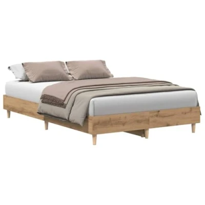Afbeelding van vidaXL Bedframe zonder matras 120x200 cm spaanplaat artisanaal eiken