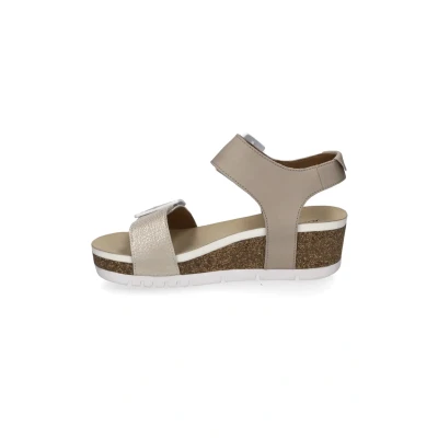 Afbeelding van Josef Seibel Sandalen met plateauzool, Dames, Maat: 37, Creme kombi Schoenen