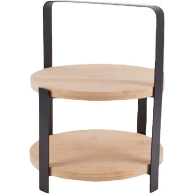 Afbeelding van Cookinglife Etagere / Serveertoren Gusta Bamboe 39 cm 2 Laags