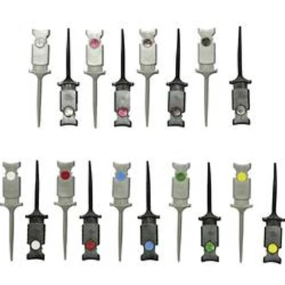 Afbeelding van VOLTCRAFT Krokodillenklemmenset Steekaansluiting 0.64 mm CAT I Zwart, Rood, Bruin, Groen, Geel, Violet, Blauw, Wit, Grijs