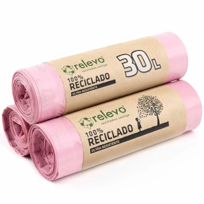Afbeelding van Relevo 22CREL035 100% gerecyclede geur vuilniszak, extra sterk, 30 l, 45 zakken,Violeta