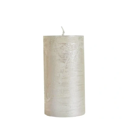 Afbeelding van Kaars rustiek 70/130 metallic parelmoer
