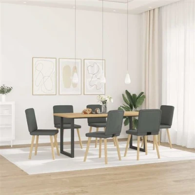 Image de vidaXL Chaises à manger lot de 6 gris foncé tissu3315568