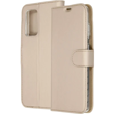 Afbeelding van Samsung Galaxy A72 Hoesje Met Pasjeshouder Accezz Wallet Softcase Bookcase goud