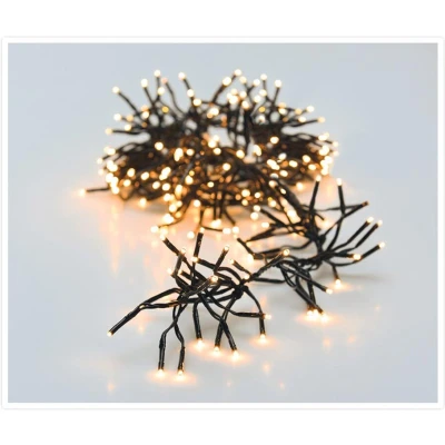 Afbeelding van Clusterverlichting 192 led 1.4m warm wit Batterij Lichtfuncties Geheugen Timer