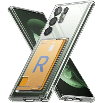 Afbeelding van Ringke Fusion Card Beschermhoes voor Samsung Galaxy S23 Ultra 5G (2023), transparante harde achterkant met kaarthouder, transparant