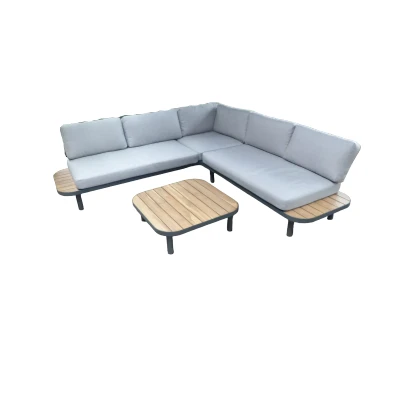 Afbeelding van Eurofleur aanbieding Moa cornerset antraciet/acacia incl. royal stone grey kussens