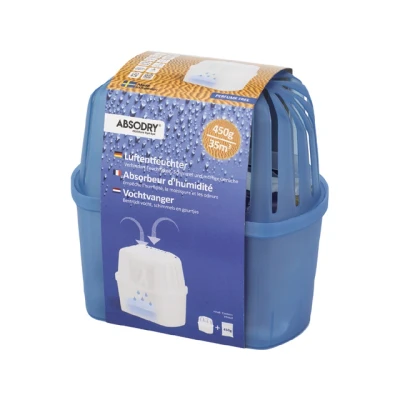 Afbeelding van Vochtvreter Absodry ® 450 gr mini compact voor uw Boot / Caravan Camper Badkamer Schuur Garage Huis vezelzak navulbaar