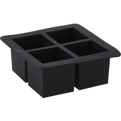 Afbeelding van Excellent Houseware Ijsblokjesmaker siliconen 16x16cm 4 blokjes grijs