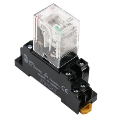 Afbeelding van Heschen Relais voor gereraal gebruik MY2N GS (MY2NJ) 12 VDC spoel LED Indicator DPDT 5A 30VDC/250VAC met PYF8A