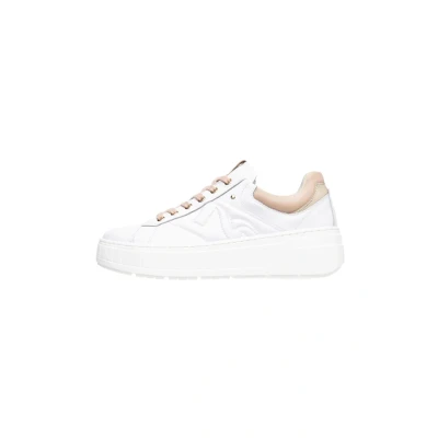 Afbeelding van Nero Giardini E513090D Skipper witte sportschoenen voor dames van laag leer, Wit.
