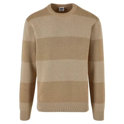 Afbeelding van Urban Classics Heavy Striped Trui, Heren, Maat: Small, Warmsand wetsand