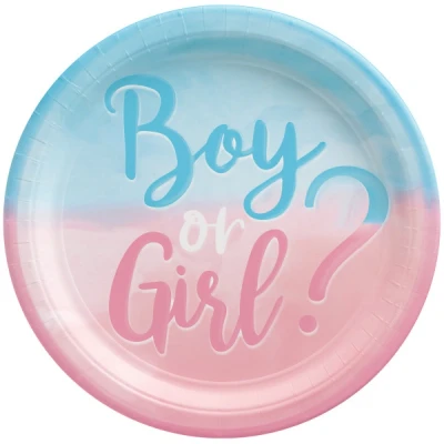 Image de Gender Reveal Borden 23cm 8 stuks