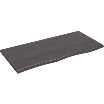 Afbeelding van Wastafelblad 100x50x2 cm behandeld massief hout donkergrijs