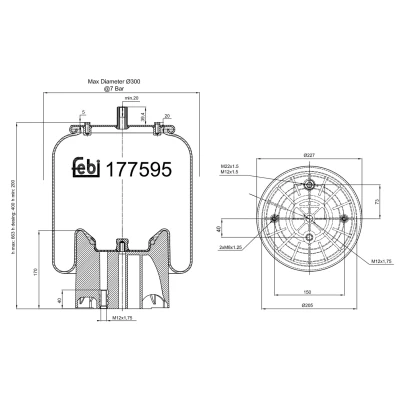 Afbeelding van FEBI BILSTEIN 177595 Veerbalg, luchtvering