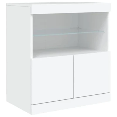 Afbeelding van Dressoir met LED verlichting 60x37x67 cm wit