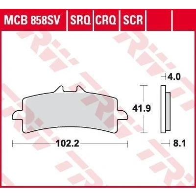 Afbeelding van TRW Sinter Street MCB858SV Remblokkenset