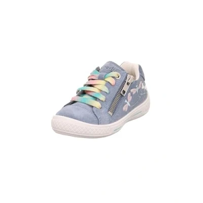 Afbeelding van Superfit Tensy Sneakers laag voor kinderen, Maat: 28, Blau/rosa Veloursleer