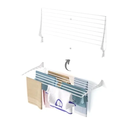 Afbeelding van Foxydry Fold Droogrek voor balkon binnen of buiten, van aluminium en staal (1 x 116 cm)