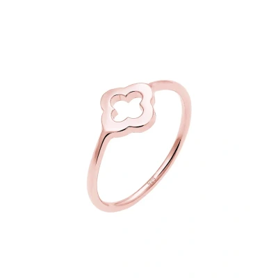 Afbeelding van Elli Basic Cloverleaf Ring, Dames, Maat: 54, Roségoldfarben