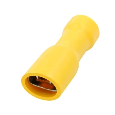 Afbeelding van Heschen, 100 stuks vinyl kabelverbinders voor dames, snel demontage, volledig geïsoleerd, 6,3 x 0,8 mm 4 6 mm² (Amerikaanse draadstandaard 12 10) geel