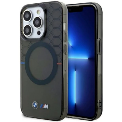Afbeelding van BMW IML Printed Pattern Back Case (MagSafe Compatible) Geschikt voor Apple iPhone 14 Pro (6.1&quot;) Grijs