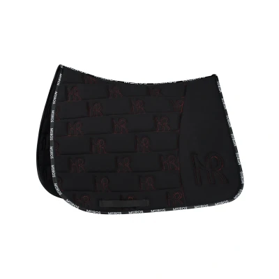 Image de Mrs. Ros Tapis de Selle Iconic Dressage Noir/Rouge Cob