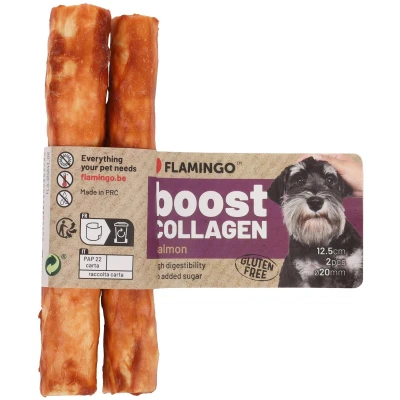 Afbeelding van Flamingo Snack Boost Staaf met zalm &amp; collageen 12,5 cm 20 mm 2 stuks Title