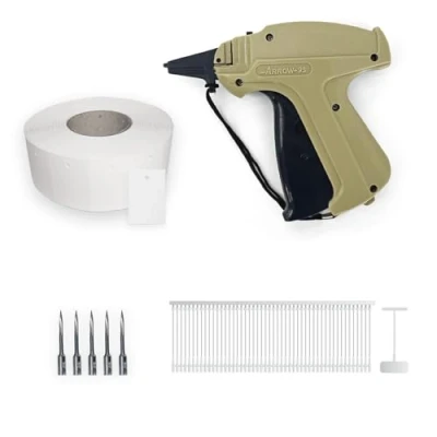 Afbeelding van ggm Arrow 9S etiketteerpistool + 5 reservenaalden 1000 kartonnen etiketten 30 x 45 mm standaard nietdraden (15 nietdraden)