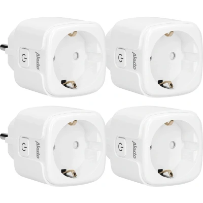 Afbeelding van Alecto Smart PLUG10 wifi tussenstekker, 16A, 3680W, 4 pack, wit White