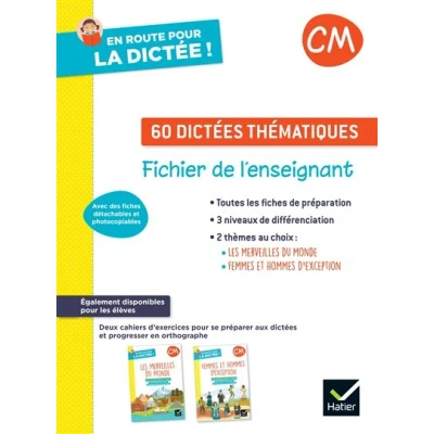 Image de En route pour la dictée ! CM Ed. 2022 Fichier photocopiable 60 dictées thématiques