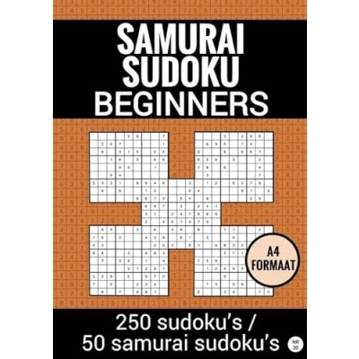 Afbeelding van SAMURAI SUDOKU Makkelijk nr. 20 Puzzelboek met 100 Makkelijke Puzzels voor Volwassenen en Ouderen