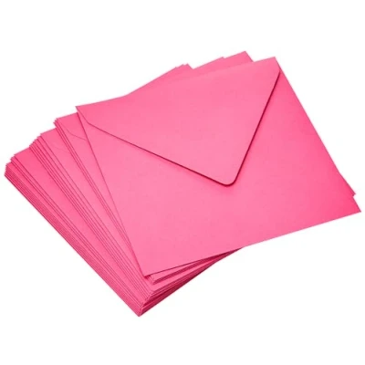 Afbeelding van Clairefontaine 5578C, verpakking met 20 enveloppen, vierkant, 14 x cm, 120 g/m², kleur: fuchsia, uitnodiging voor evenementen en overeenkomst, Pollen serie, glad papier van hoge kwaliteit