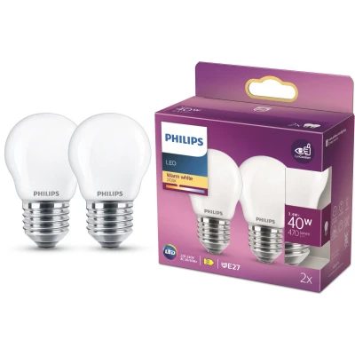 Afbeelding van Philips Kaarslamp en kogellamp Globe LED 4,3 W Warm wit