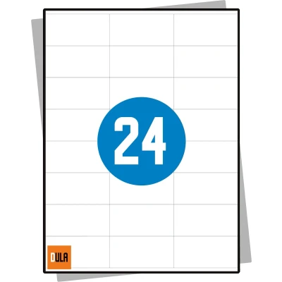 Afbeelding van DULA Etiketten Stickervellen A4 24 stickers per vel 70 x 36 mm 100