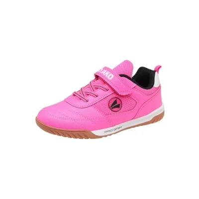 Afbeelding van JAKO SH Winger Unisex Zaalvoetbalschoenen voor kinderen, Maat: 35, Neon pink/jet black Imitatieleer/ textiel